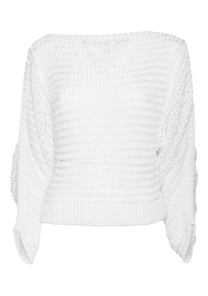 Alberta Ferretti draped boat-neck sweater - White