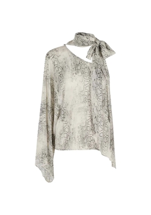 Federica Tosi one-shoulder snake-print blouse - Neutrals