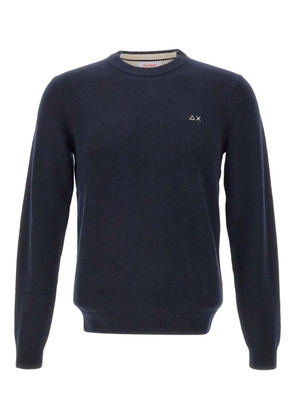 Sun68 logo-embroidered crew-neck sweater - Blue