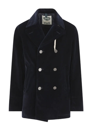 Camplin double-breasted velvet coat - Blue