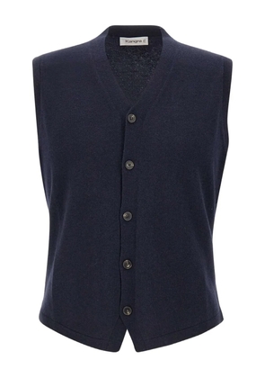 Kangra v-neck horn-button vest - Blue