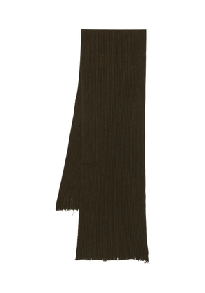 Uma Wang ribbed frayed-edge scarf - Green