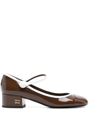 Miu Miu 35mm two-tone pumps - Brown