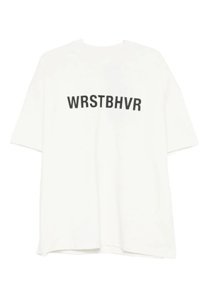 WRSTBHVR logo-print T-shirt - Neutrals
