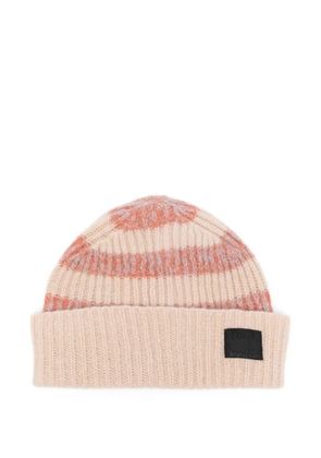Paul Smith striped ribbed beanie - Neutrals