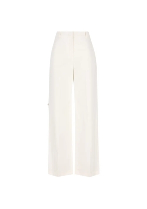 FENDI logo-embroidered trousers - Neutrals
