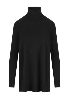 ALPHA STUDIO turtleneck side-slit sweater - Black