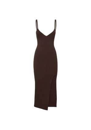 Michael Kors thin-straps V-neck midi dress - Brown
