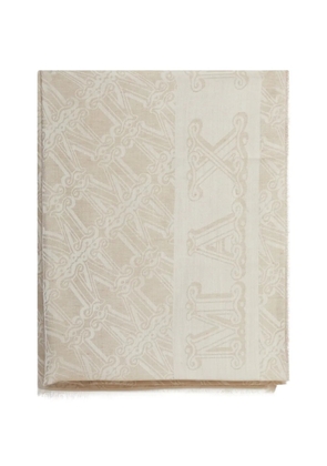 Max Mara jacquard logo scarf - Neutrals