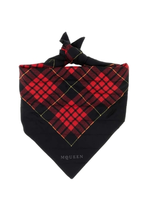 Alexander McQueen tartan silk scarf - Black