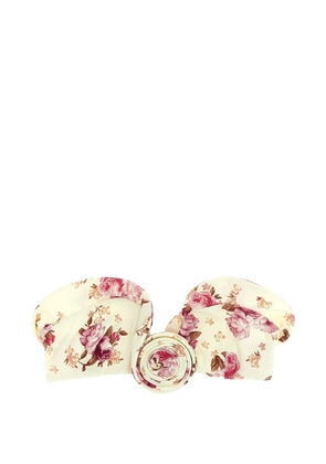 Magda Butrym floral-print bikini top - Neutrals