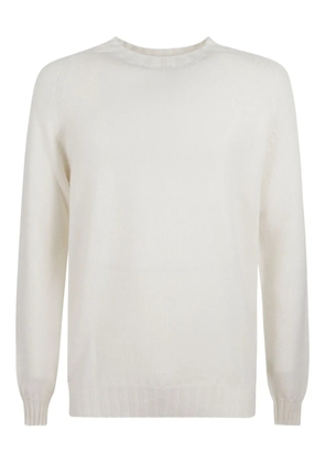 Tagliatore longsleeve ribbed knitted sweater - White