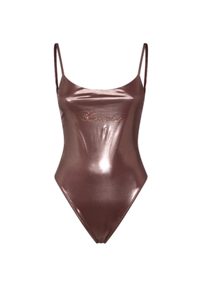 Blumarine logo-detail swimsuit - Brown