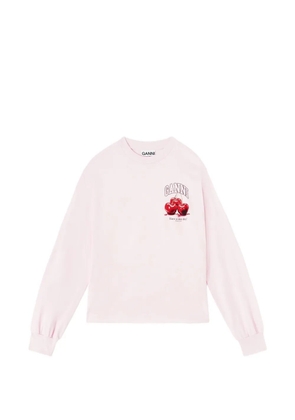GANNI cherry print top - Pink