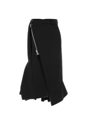 sacai embroidered midi skirt - Black