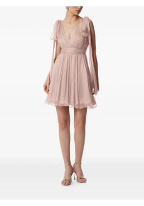 FRAMBOISE tie-detail V-neck dress - Pink