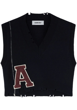 AMBUSH raw-cut knitted vest - Blue