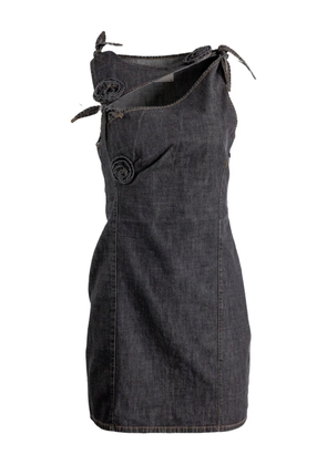 Coperni floral-appliqué tie dress - Grey