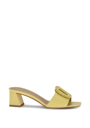 Santoni square-toe heeled sandals - Yellow