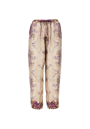 Pierre-Louis Mascia Aloe floral trousers - Neutrals