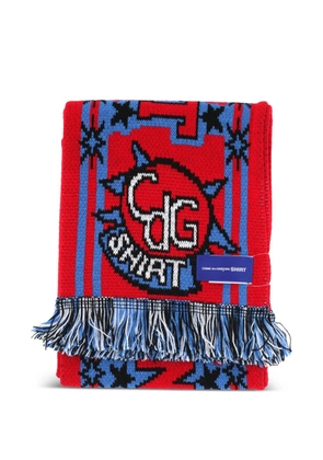 ASICS x Comme Des Garcons fringed striped scarf - Red
