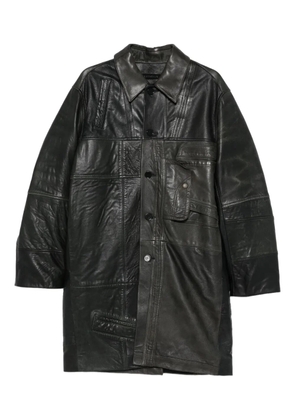 ALAINPAUL leather single-breasted coat - Black