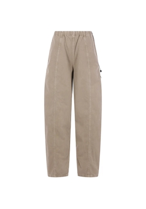 Haikure elastic-waistband trousers - Neutrals