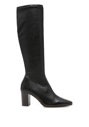 Jude square-toe leather boots - Black