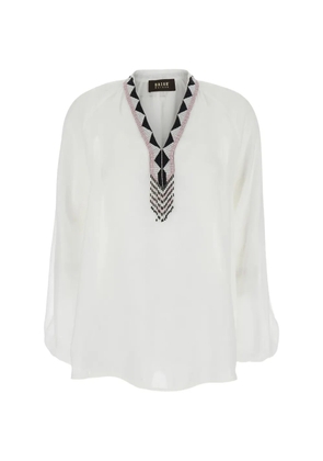 Bazar Deluxe beaded V-neck blouse - White