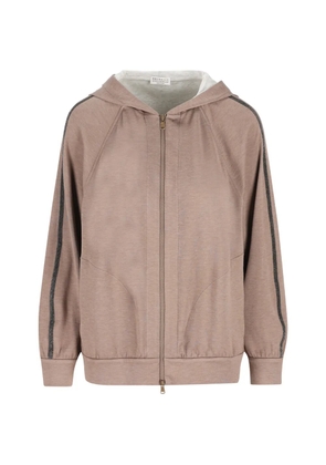Brunello Cucinelli stripe hoodie - Neutrals