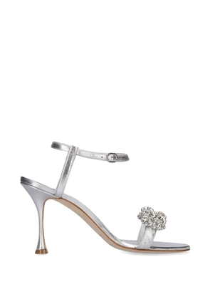Manolo Blahnik crystal-embellishment sandals - Silver