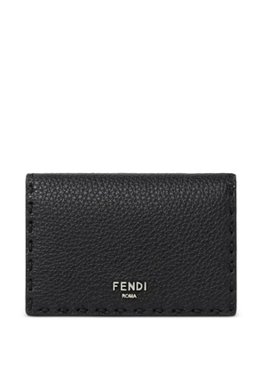 FENDI stitched selleria leather card holder - Black