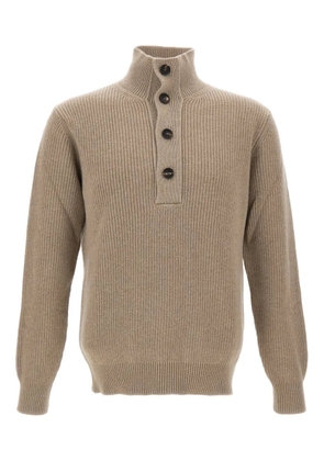Filippo De Laurentiis ribbed high-neck button sweater - Neutrals