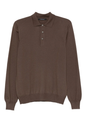 Tagliatore long-sleeve polo shirt - Brown