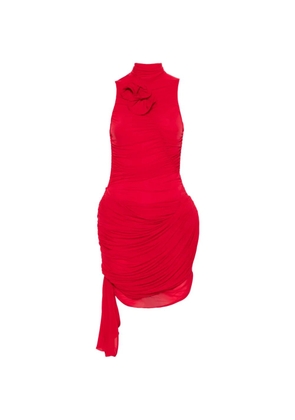Magda Butrym flower-detail ruffled mini dress - Red