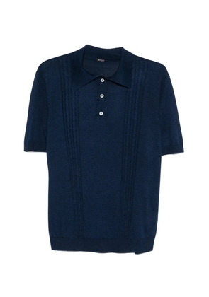 Kiton short-sleeve textured polo shirt - Blue