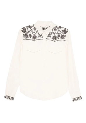 MAISON HOTEL embroidered shirt - Neutrals