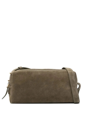 Elleme Trousse suede double-zip shoulder bag - Green