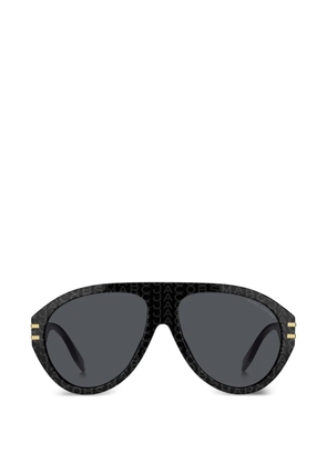 Marc Jacobs Eyewear logo-patterned pilot-frame sunglasses - Black
