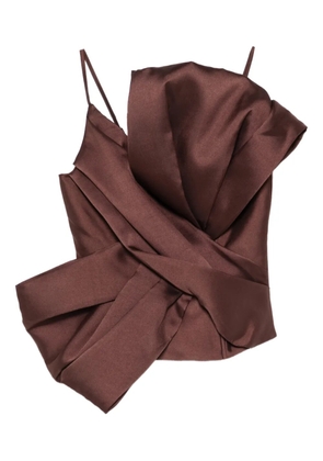 Marques'Almeida bow top - Brown