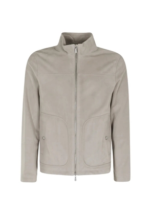 Eleventy zip-up leather jacket - Grey