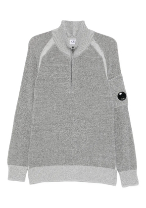 C.P. Company zip-neck logo-patch sweater - Grey
