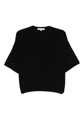 Antonelli sequin-embellished short-sleeved top - Black
