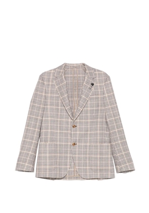 Lardini checked single-breasted jacket - Neutrals