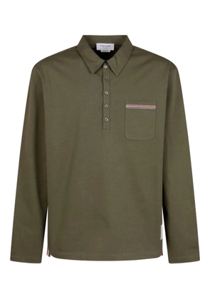 Thom Browne chest-pocket long-sleeve polo shirt - Green