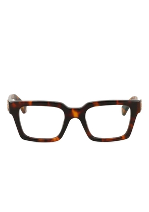 Off-White Eyewear tortoiseshell logo-plaque glasses - Brown