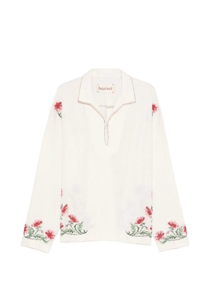 Baziszt Bernie floral-embroidered polo shirt - Neutrals