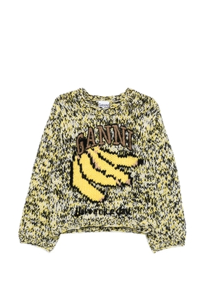 GANNI graphic-print intarsia sweater - Yellow