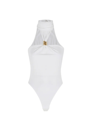 Elisabetta Franchi halterneck ring-detail body - White
