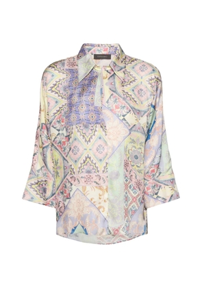 ELENA MIRO` patchwork patterned shirt - Pink